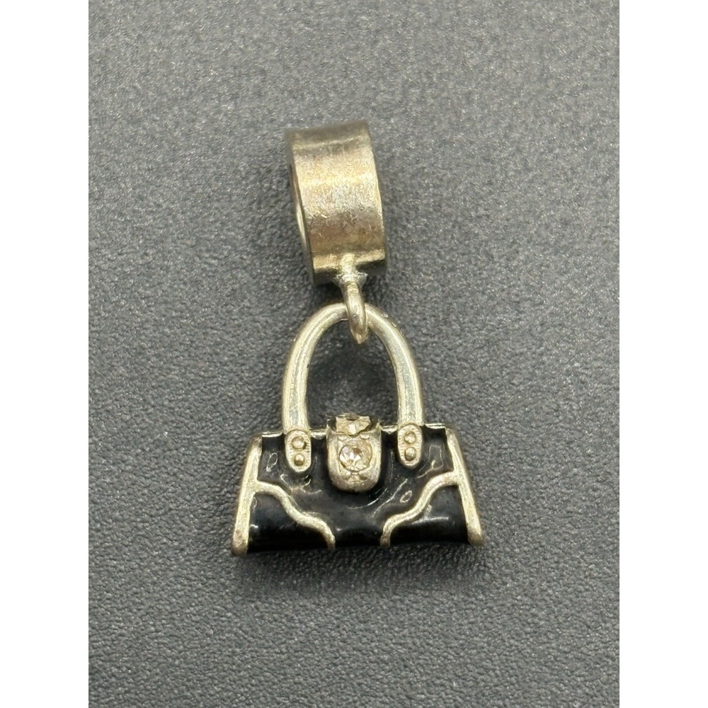 Vintage RCI Sterling Silver Black Enamel Charm 925 E29